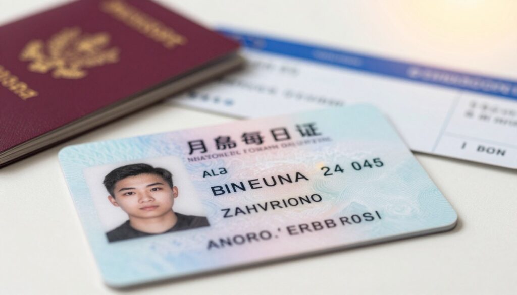 A close-up of a national identification card, prominently displaying various essential features like the holder's photo, full name, date of birth, and identification number, on a clean, modern background. In the foreground, the card is slightly angled to capture the light, enhancing its glossy surface and the details on the card. The middle ground shows subtle hints of travel-related items, like a passport and a boarding pass, blurred in soft focus to imply context without overwhelming the main subject. The background is softly lit with warm natural light, suggesting a tranquil atmosphere, as if one is preparing for a smooth journey within the Schengen zone. There are no human subjects, and the image is devoid of any text or distractions, focusing solely on the importance of the ID card for travel. A close-up of a national identification card, prominently displaying various essential features like the holder's photo, full name, date of birth, and identification number, on a clean, modern background. In the foreground, the card is slightly angled to capture the light, enhancing its glossy surface and the details on the card. The middle ground shows subtle hints of travel-related items, like a passport and a boarding pass, blurred in soft focus to imply context without overwhelming the main subject. The background is softly lit with warm natural light, suggesting a tranquil atmosphere, as if one is preparing for a smooth journey within the Schengen zone. There are no human subjects, and the image is devoid of any text or distractions, focusing solely on the importance of the ID card for travel.